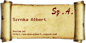 Szrnka Albert névjegykártya